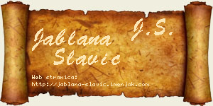 Jablana Slavić vizit kartica